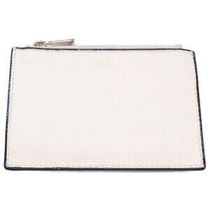 Valextra SGNL0009028LOCCP99WW Card Holder 3CC with Zip Wallet/Coin Case White...